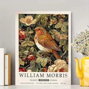 Robin A3 Print Picture Wall Art William Morris Poster Prints Large Birds Bird - Picture 1 of 2