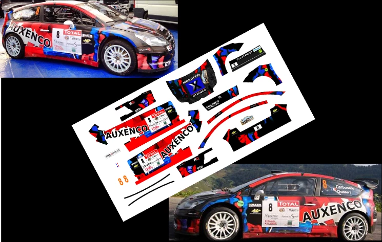 [DECALS 1/43] CITROEN C4 WRC - L. CARBONARO - RALLYE DU MONT BLANC 2013 - Image 1 of 1