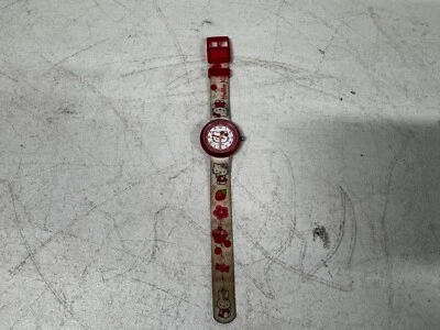 Unisex Kids Hello Kitty Pink Butterfly Flik Flak Quartz Watch - Image 1 of 4