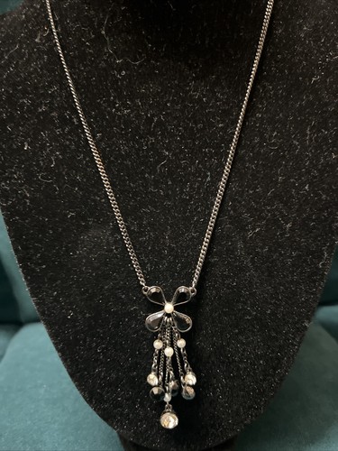 Collana Ciondolo Strass Nero Givenchy Tono Pistola Firmata