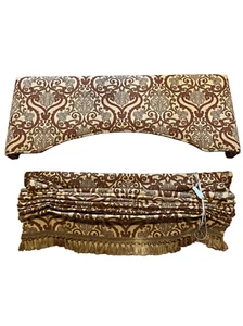Window Textile Cornice & Roman Shade Damask Design 40” wide - Picture 1 of 7