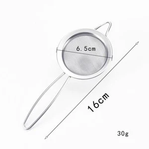 Colador de té pequeño colador de metal de malla fina mango multiusos suave al tacto acero inoxidable - Imagen 1 de 6