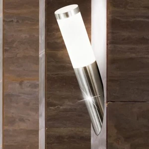 Wandlampe Außenlampe Fackelleuchte LED Edelstahl Gartenlampe Haustürlampe H 40cm - Bild 1 von 12