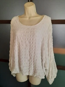 Karen Kane Lantern Sleeve Blouse Top Women's Sz XL White Textured - Picture 1 of 5
