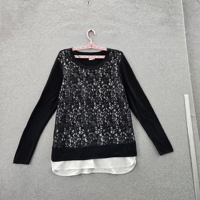 Suéter de mujer Simply Vera Wang L capa negra túnica de encaje transparente hada caprichosa Foto 1 de 4