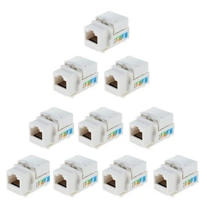 10 Pièces CAT6 Keystone Jack Module Connexion Réseau Enternet Module-Blanc - Photo 1/6
