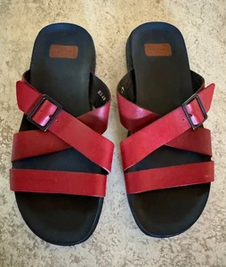 Gino Kirschrot Handarbeit Leder Herren Sandalen Sommer Hochwertig Größe 10,5 - Bild 1 von 5