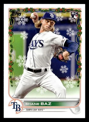 Shane Baz 2022 Topps Holiday #HW41 Tampa Bay Rays ROOKIE - Image 1 of 2