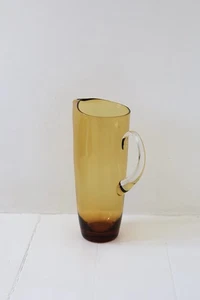 "Jarra alta vintage de vidrio ámbar de 10,25"" de alto" - Imagen 1 de 12