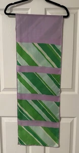 Vintage grün & lavendel rechteckiges Seidentuch 68 in länglichen Streifen - Bild 1 von 15