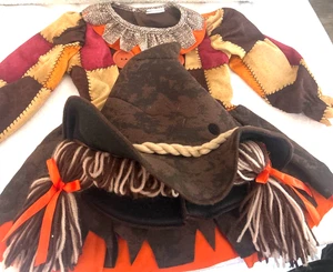Spirit Halloween Girls Scarecrow costume 12-18m DRESS BRAID HAIR HAT Autumn! - Picture 1 of 7