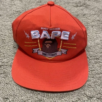 Bape вышитый логотип крышка оранжевый б/у отличном состоянии популярная уличная одежда - Изображение 1 из 4