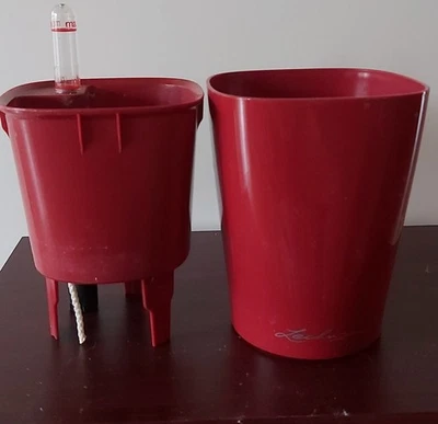 Blumentopf Lechuza Deltini Mini Kunststoff Ø 10 H 13 cm Rot inkl. Erdbewässerun - Bild 1 von 3