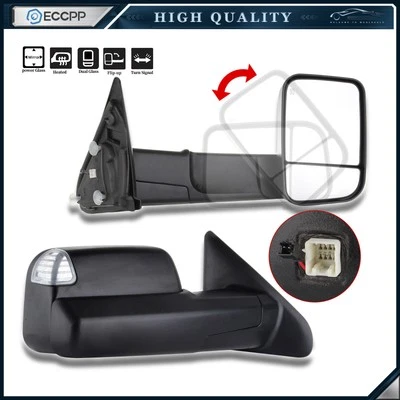 Tow Mirrors for 03-08 Dodge Ram 1500 2500 3500 Power Heated Turn Signal Light - Imagem 1 de 4