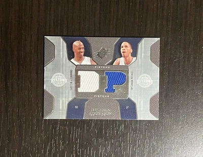 2007-08 SPx Winning Materials BILLUPS & PRINCE Dual GU Jersey Patch Card PISTONS - Image 1 of 2