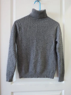 Kirkland Gray 100% Cashmere Turtleneck Cable Knit Long Sleeve Pullover Sweater S - Image 1 of 4