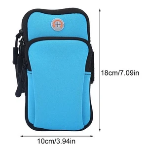 Blue Outdoor Sport Running Jogging Exercise Gym Arm Wrist Pouch Armband -H - Photo 1 sur 9
