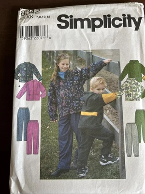 Simplicity Pattern 8342Girl’s&Boys Jacket & pants Sz 7-12 - Image 1 of 3