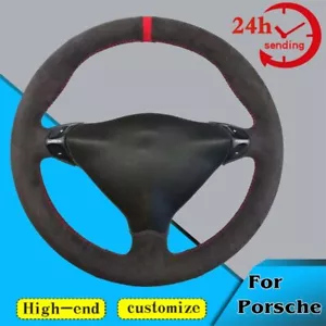 Cubierta de volante de coche Alcantara personalizada para Porsche 911 986 Carrera Boxster S - Imagen 1 de 6