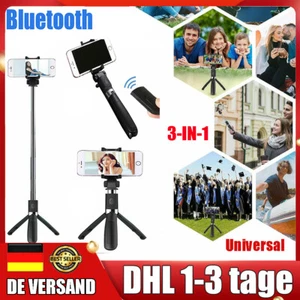3in1Selfie Stick Stativ Bluetooth Fernauslöser Ausfahrbar 360°Rotation Universal - Bild 1 von 13