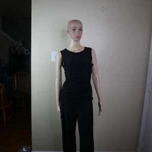 Norma Kamali Kamali Kulture Shirred Waist Jumpsuit Womens Small Wide Leg Black - Foto 1 di 20