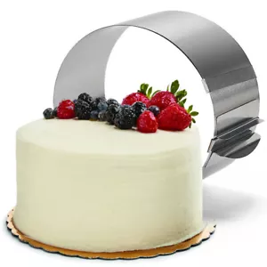 6"-12" Adjustable Round Stainless Steel Cake Mousse Mold Ring Baking Mould Tool - Picture 1 of 7