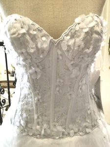 Forever Yours TOTALMENTE NUEVO Vestido de Novia Boda CORSET BUSTIER Vestido Blanco 4 - Imagen 1 de 10