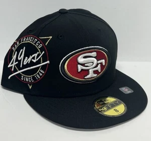 San Francisco 49ers 59fifty Hat Neon Black NFL Team Headwear Cap New Era Sz 8 - Picture 1 of 9