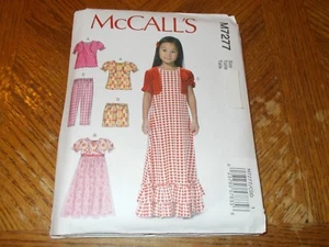 McCalls Pattern M7277 Girls Pullover Top/Gown w/Front Overlay~Shorts & Pants - Picture 1 of 2