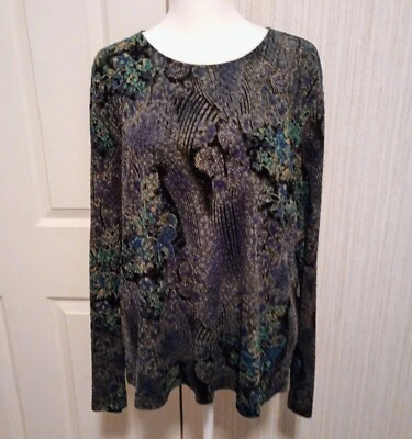 Top de punto para mujer Laura Ashley talla L multicolor metálico semi transparente usado en excelente estado Foto 1 de 4