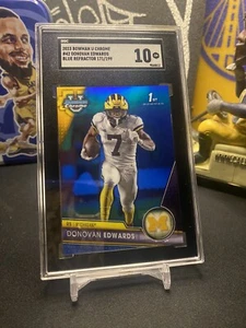 Donovan Edwards 2023 Topps Bowman U Chrome Blue Refractor /199 #42 PSA 10 - Bild 1 von 1