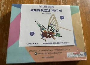 ALLESSIMO. Kids Reality Butterfly Puzzle Paint Kit. Ages 5+. NEW Sealed - Picture 1 of 2