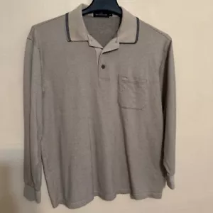 VTG Balenciaga BB Long Sleeve Polo Shirt Mens Size 4 black polka dot on biege - Picture 1 of 12