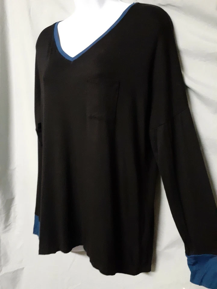 Top de pijama negro Alfani SOLO manga larga ligero mediano 48" BU ST  Foto 1 de 4