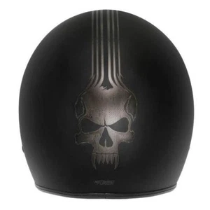 3XL XXXL DriRider Skull Bones Open Face Motorbike Helmet Matt Black - Picture 1 of 6