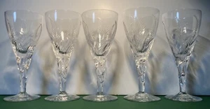 A Superb Set Of 5 Stuart Crystal Ellesmere Port Sherry Glasses Fern Leaf - Picture 1 of 9