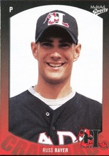 2003 MultiAd Hickory Crawdads RUSS BAYER RC PIRATES DIAMONDBACKS HINSDALE IL