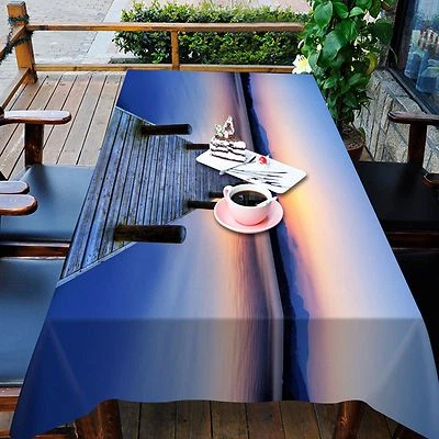 3D Bridge 45 Tablecloth Table Cover Cloth Birthday Party AJ WALLPAPER UK Lemon - Image 1 of 4