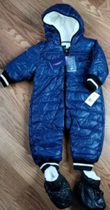 Urban Republic UNISEX Hooded Snowsuit Puffer 18Months, Blue MSRP $95 GIFT IDEA! - Picture 1 of 9