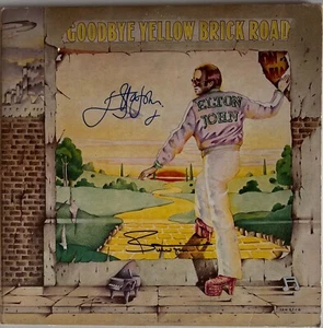 Elton John & Bernie Taupin Signed Goodbye Yellow Brick Road UK Pressing 1973 - Picture 1 of 1