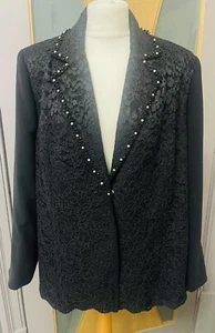Aker Women Black Occasions Blazer Jacket Size 18uk - Picture 1 of 14