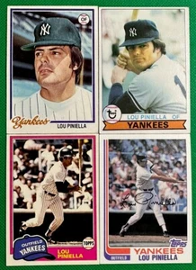 1978-79-81-82 Topps Lou Piniella (4) New York Yankees VGEXNM “Sweet Lou” - Picture 1 of 11