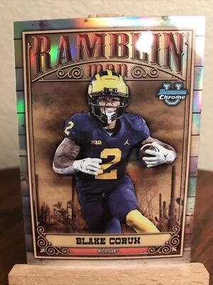 2023 Bowman Chrome U Ramblin Man Blake Corum #RM-8 Michigan - Image 1 of 2