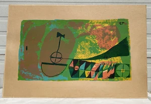 Paul Klee Highly Listed Artist Lithograph ? (double Sided) WOW “around The Fish” - Picture 1 of 12