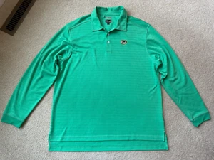 Green Bay Packers Adidas ClimaLite Men's Long Sleeve Polo Embroidered Size XL - Picture 1 of 7