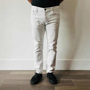 Mens Uniqlo +J Jil Sanders White Pants Jeans 32W X 27L Skinny Fit Tapered - Picture 1 of 10