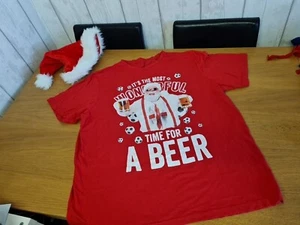 Mens Christmas T-shirt Size XL & Santa Hat. #49 - Picture 1 of 6