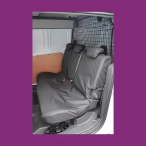 Fundas de asiento para Ford Transit Connect 2018+ doble cabina traseras negras a medida impermeables - Imagen 1 de 3