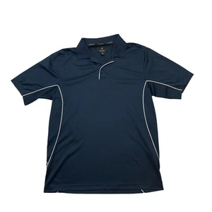 Gray Player Golf Shirt Mens M Medium Navy Blue Moisture Wicking Athletic Polo - Picture 1 of 9