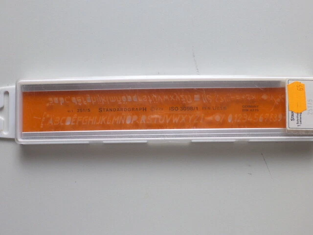 Schriftschablone Standardgraph N° 251/5 5mm Schrifthöhe schräge Schrift  - Bild 1 von 1
